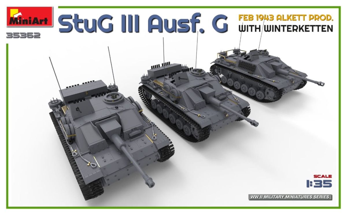 Zdjęcie dodatkowe produktu Stug Iii Ausf. G Feb 1943 Alkett Prod. With Winterketten 1:35 MiniArt 35362
