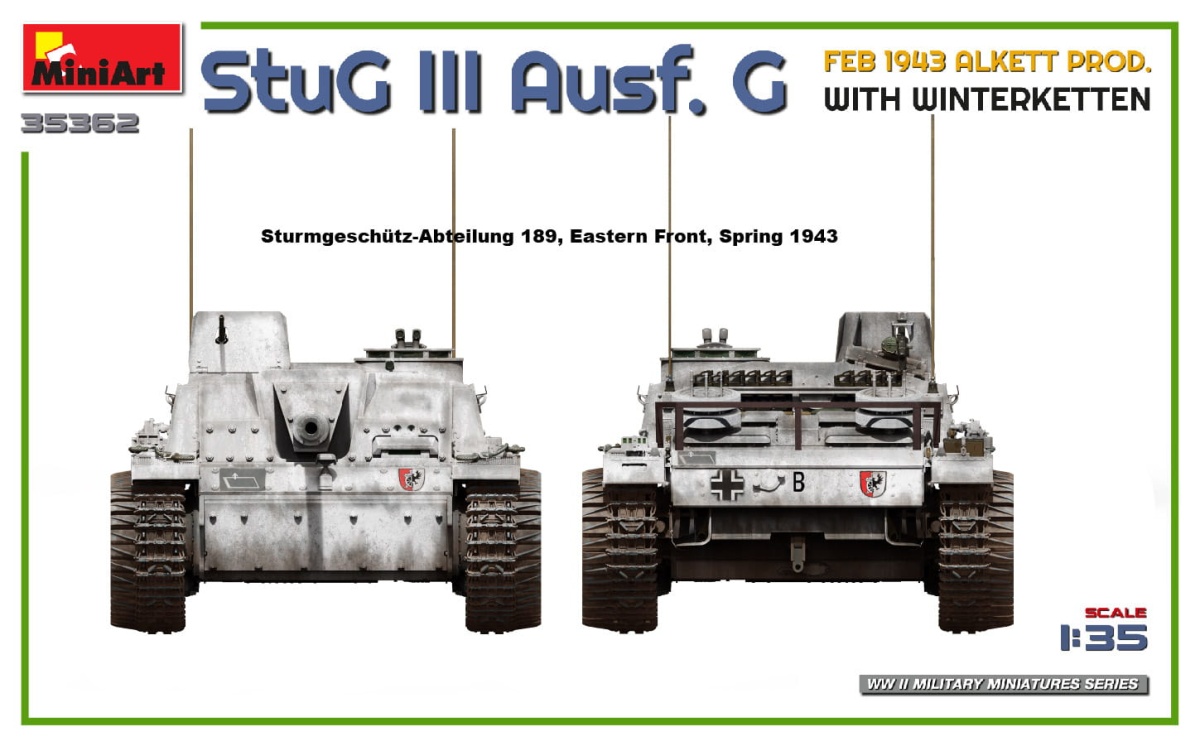 Zdjęcie dodatkowe produktu Stug Iii Ausf. G Feb 1943 Alkett Prod. With Winterketten 1:35 MiniArt 35362