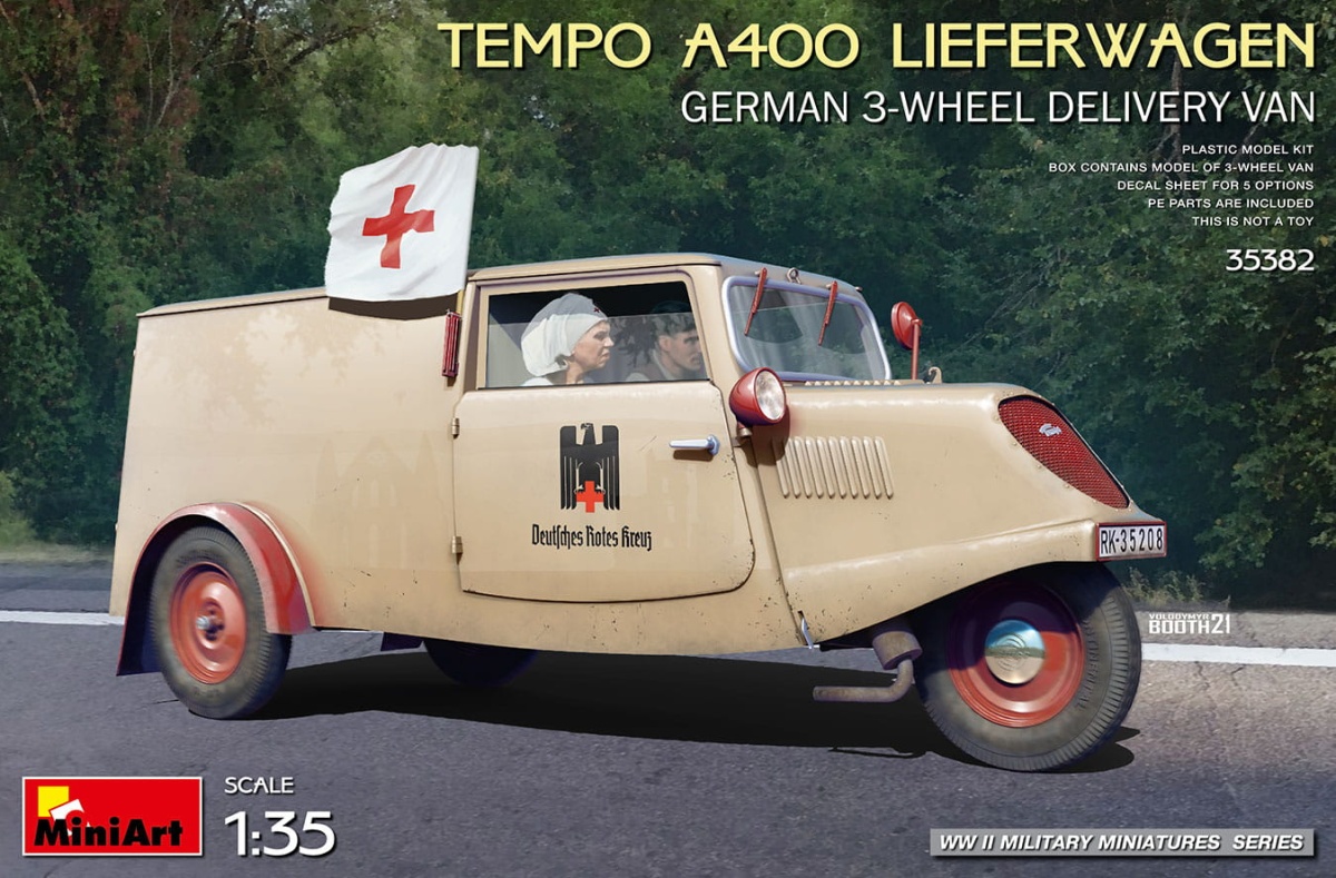 Zdjęcie główne produktu Tempo A400 Lieferwagen. German 3-wheel Delivery Van 1:35 MiniArt 35382