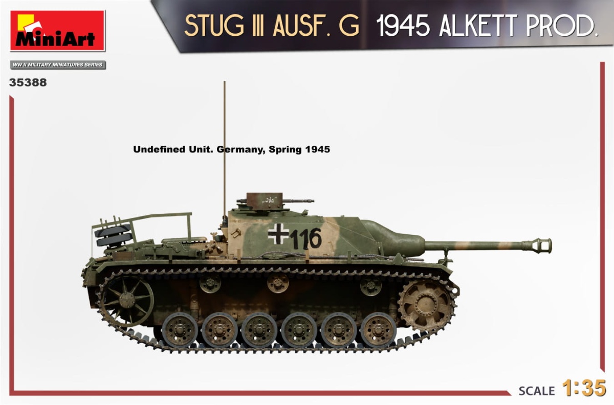 Zdjęcie dodatkowe produktu Stug III Ausf. G 1945 Alkett Prod. 1:35 MiniArt 35388