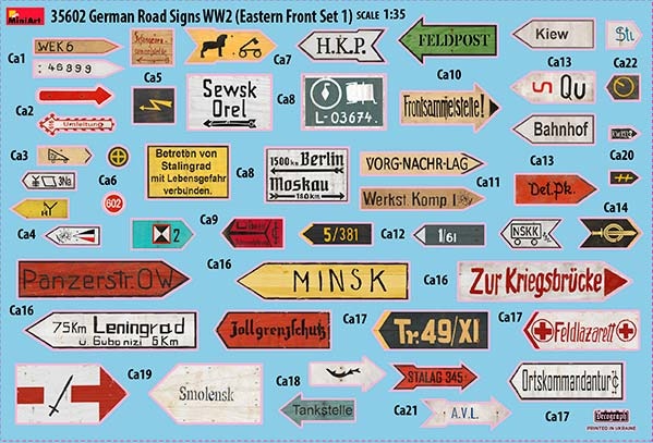 Zdjęcie dodatkowe produktu German Road Signs Ww2 (eastern Front Set 1) 1:35 MiniArt 35602