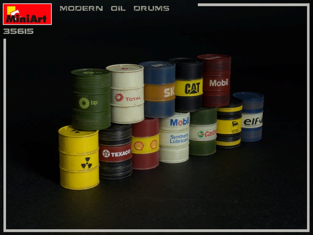 Zdjęcie dodatkowe produktu Modern Oil Drums 200l 1:35 MiniArt 35615