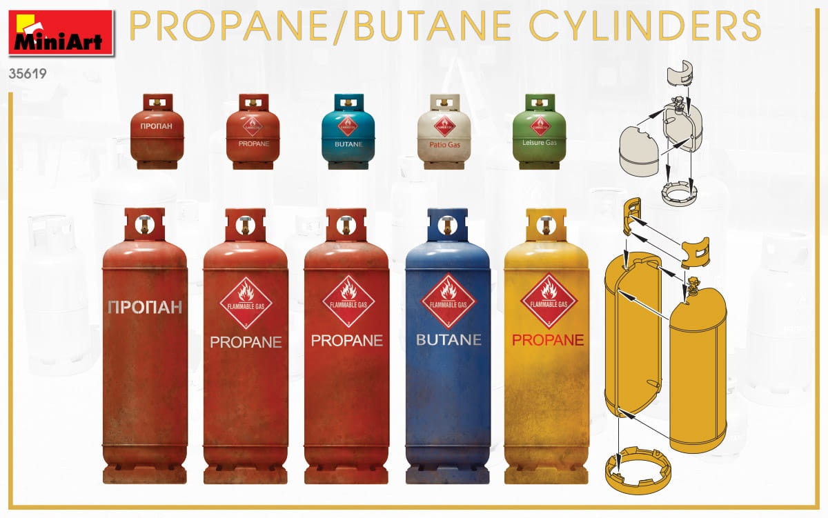 Zdjęcie dodatkowe produktu Propane/butane Cylinders 1:35 MiniArt 35619