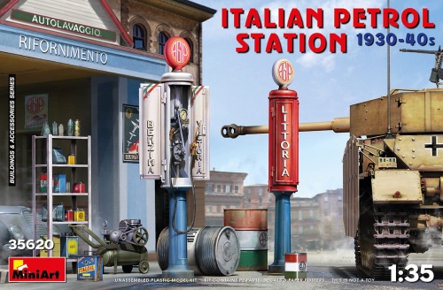Italian Petrol Station 1930-40s 1:35 MiniArt 35620