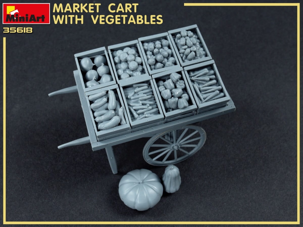 Zdjęcie dodatkowe produktu Market Cart With Vegetables 1:35 MiniArt 35623