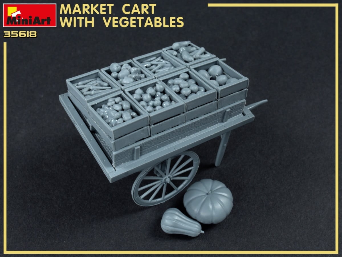 Zdjęcie dodatkowe produktu Market Cart With Vegetables 1:35 MiniArt 35623