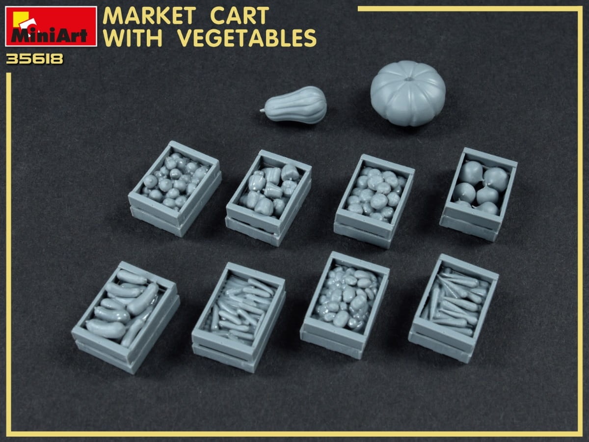 Zdjęcie dodatkowe produktu Market Cart With Vegetables 1:35 MiniArt 35623