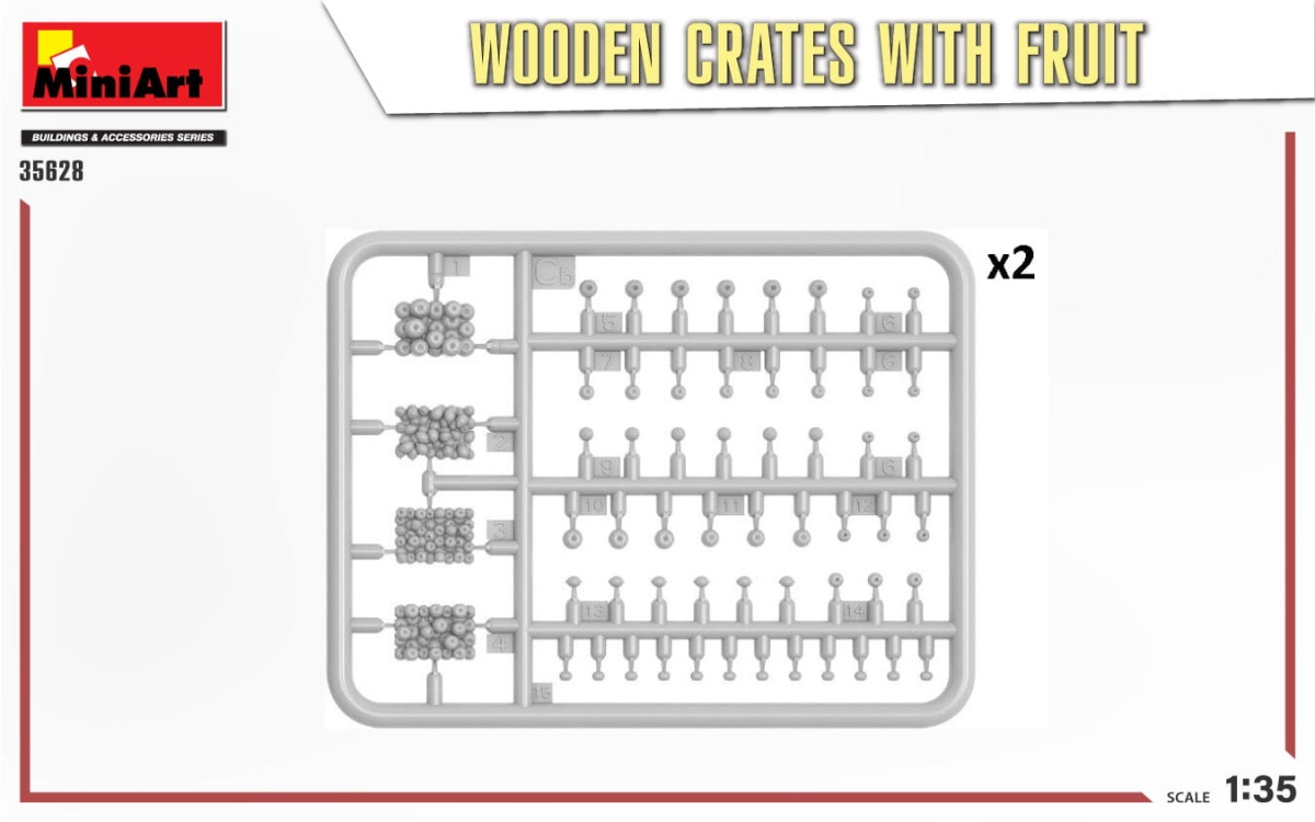 Zdjęcie dodatkowe produktu Wooden Crates With Fruit 1:35 MiniArt 35628