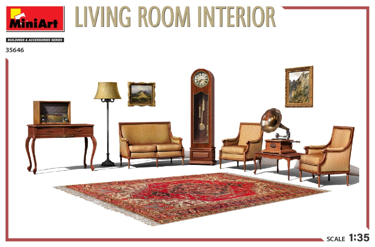 Zdjęcie dodatkowe produktu Living Room Interior 1:35 MiniArt 35646