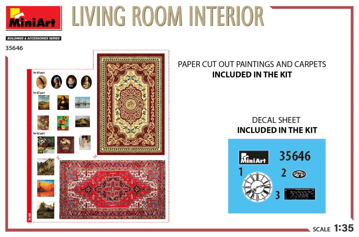 Zdjęcie dodatkowe produktu Living Room Interior 1:35 MiniArt 35646