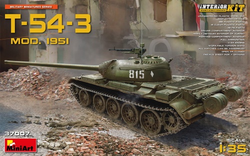 T-54-3 Soviet Medium Tank. Mod 1951. Interior Kit 1:35 MiniArt 37007