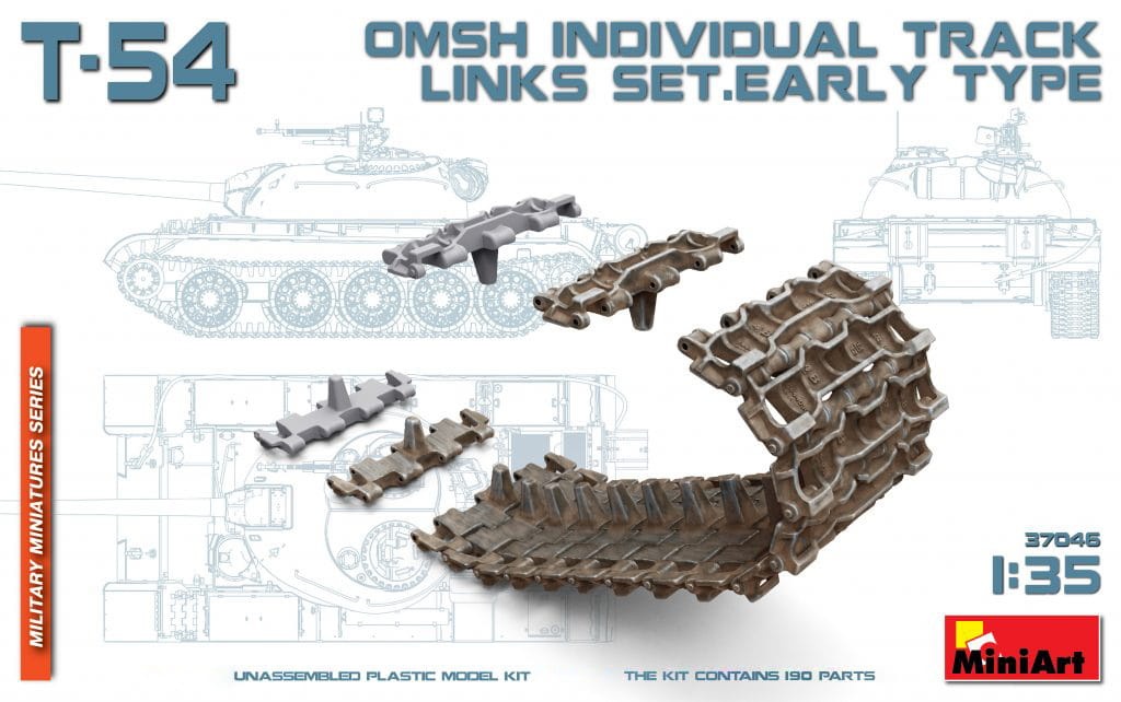 Zdjęcie główne produktu T-54 Omsh Individual Track Links Set. Early Type 1:35 MiniArt 37046