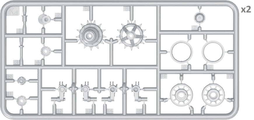 Zdjęcie dodatkowe produktu T-54, T-55 (early) Wheels Set 1:35 MiniArt 37056