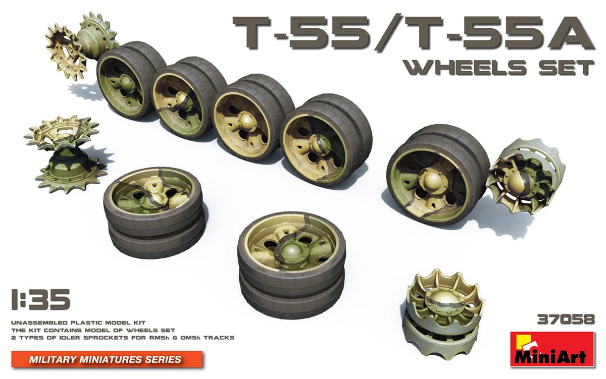 Zdjęcie główne produktu T-55/T-55A Wheels Set 1:35 MiniArt 37058