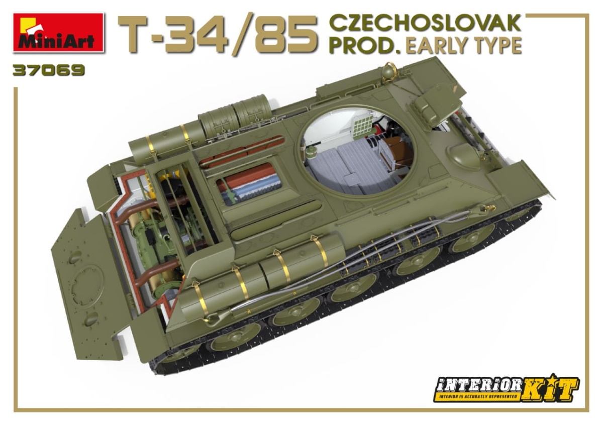 Zdjęcie dodatkowe produktu T-34/85 Czechoslovak Prod. Early Type. Interior Kit 1:35 MiniArt 37069