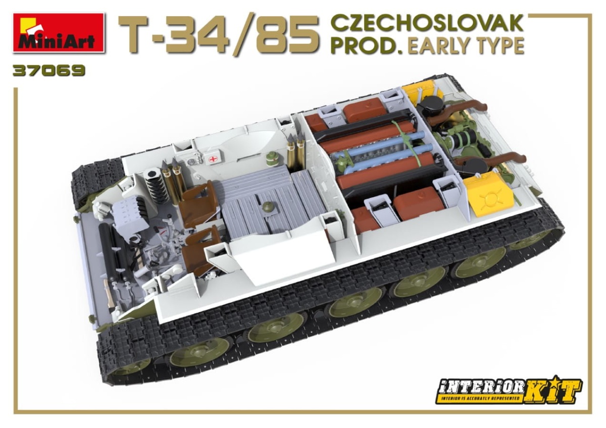 Zdjęcie dodatkowe produktu T-34/85 Czechoslovak Prod. Early Type. Interior Kit 1:35 MiniArt 37069