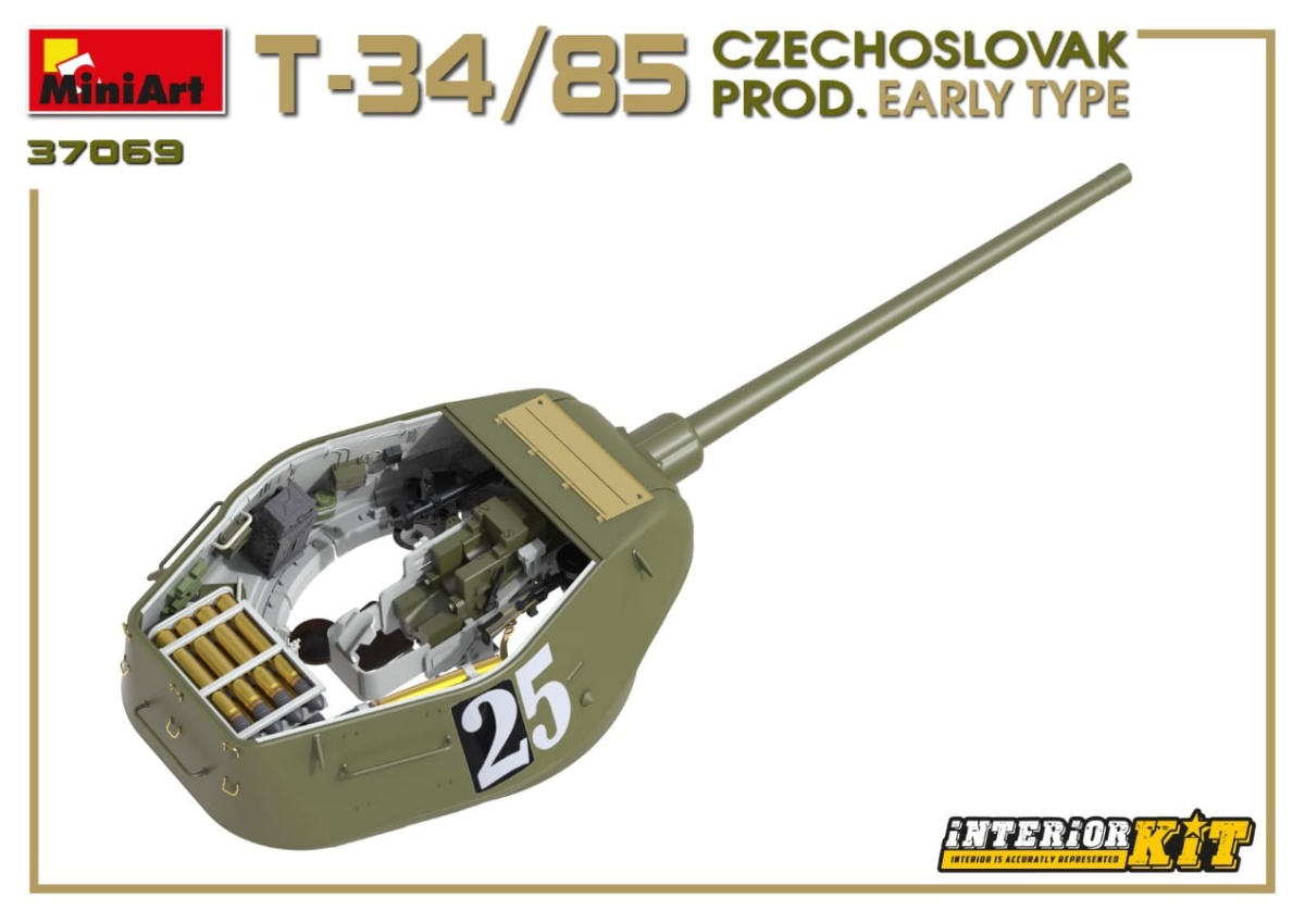 Zdjęcie dodatkowe produktu T-34/85 Czechoslovak Prod. Early Type. Interior Kit 1:35 MiniArt 37069