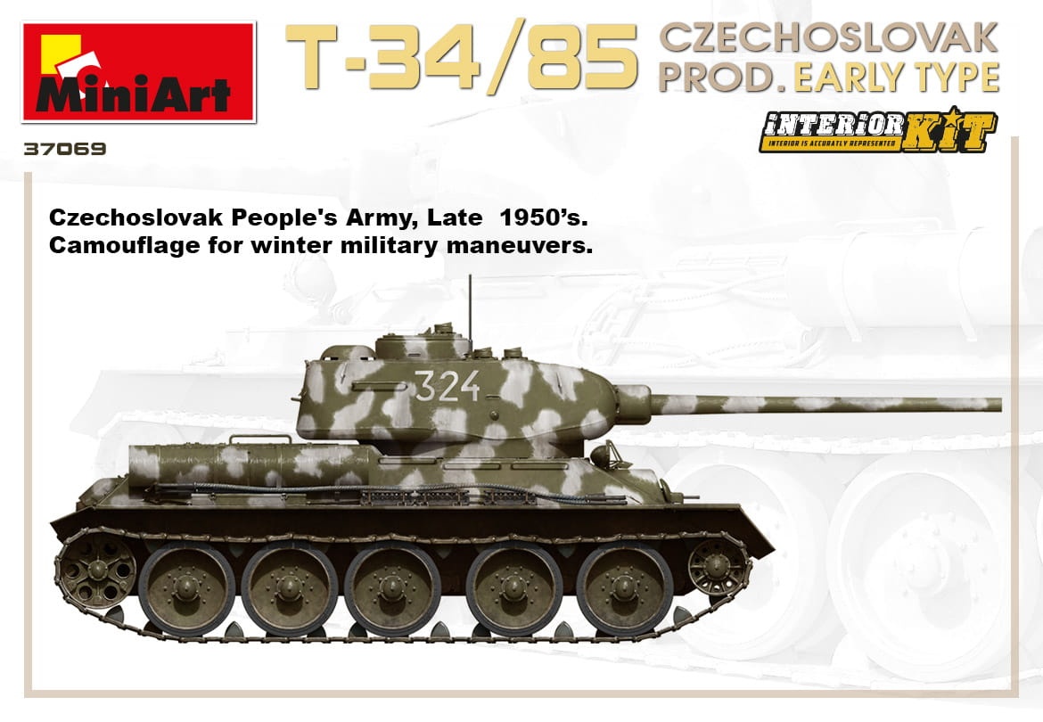 Zdjęcie dodatkowe produktu T-34/85 Czechoslovak Prod. Early Type. Interior Kit 1:35 MiniArt 37069