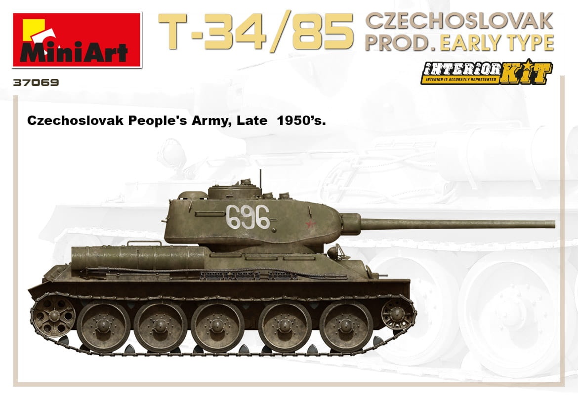 Zdjęcie dodatkowe produktu T-34/85 Czechoslovak Prod. Early Type. Interior Kit 1:35 MiniArt 37069