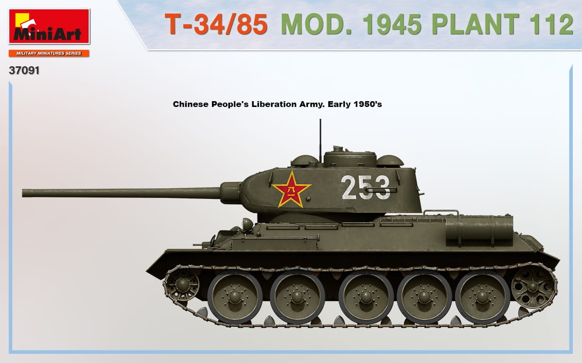 Zdjęcie dodatkowe produktu T-34/85 Mod. 1945. Plant 112 1:35 MiniArt 37091