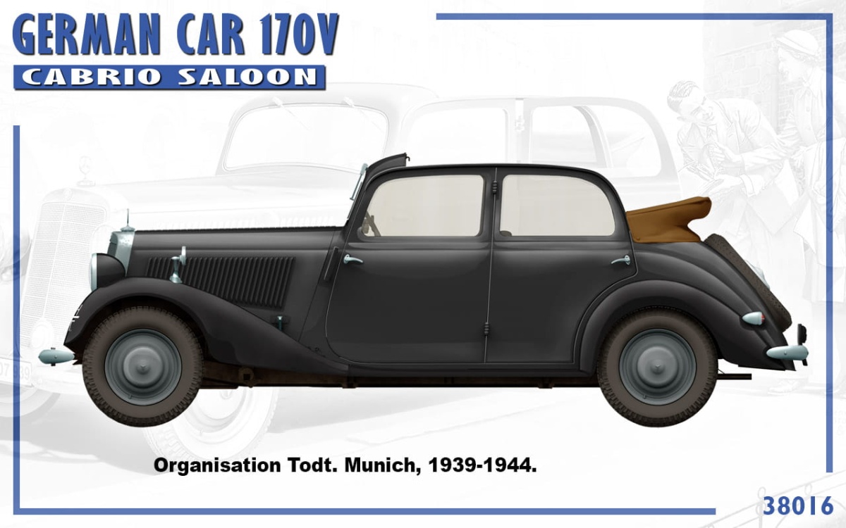 Zdjęcie dodatkowe produktu German Car 170v Cabrio Saloon 1:35 MiniArt 38016