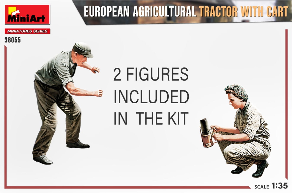Zdjęcie dodatkowe produktu European Agricultural Tractor With Cart 1:35 MiniArt 38055