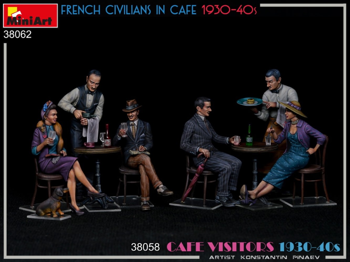 Zdjęcie dodatkowe produktu French Civilians In Cafe 1930-40s 1:35 MiniArt 38062
