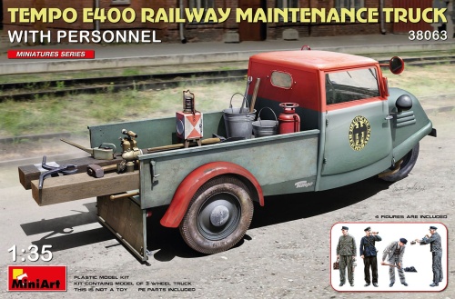 Tempo E400 Railway Maintenance Truck With Personnel 1:35 MiniArt 38063