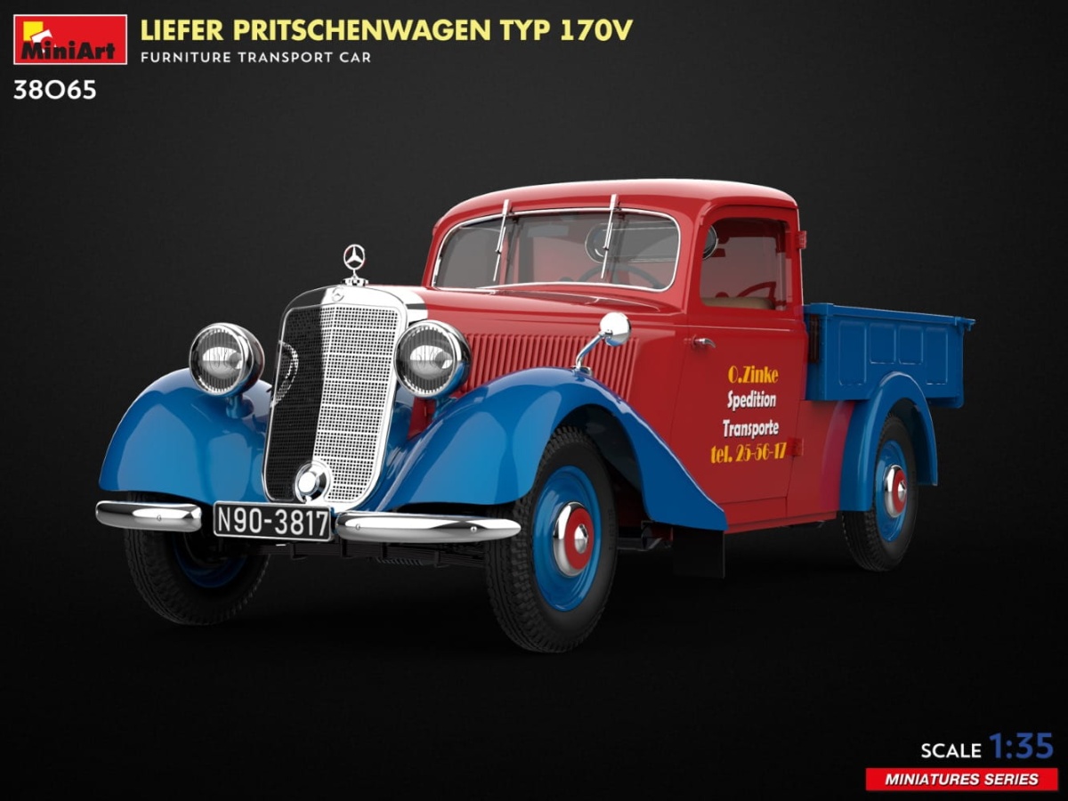 Zdjęcie dodatkowe produktu Liefer Pritschenwagen Typ 170v. Furniture Transport Car 1:35 MiniArt 38065