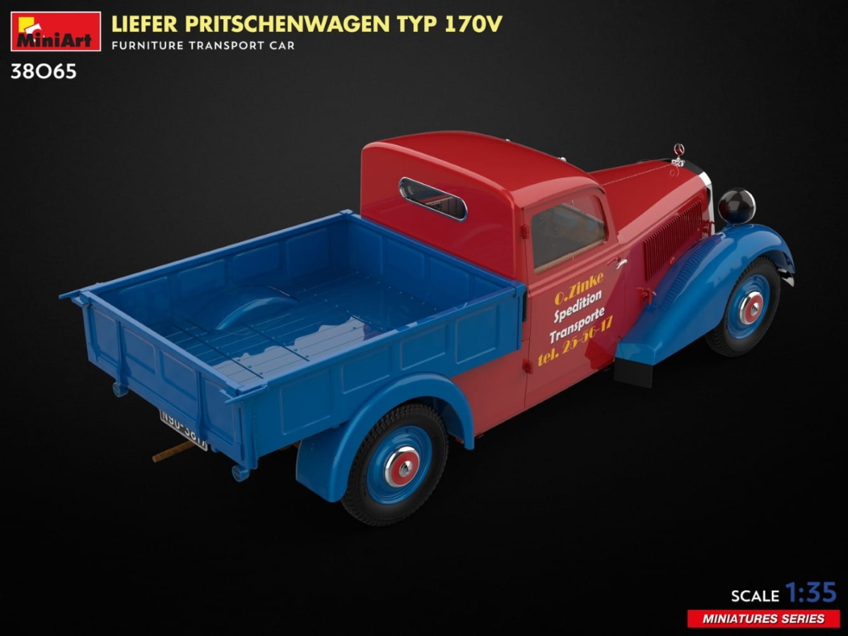 Zdjęcie dodatkowe produktu Liefer Pritschenwagen Typ 170v. Furniture Transport Car 1:35 MiniArt 38065