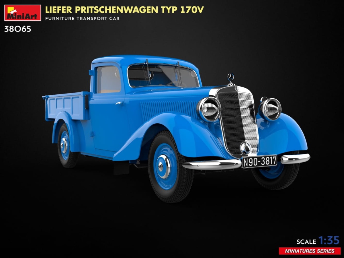 Zdjęcie dodatkowe produktu Liefer Pritschenwagen Typ 170v. Furniture Transport Car 1:35 MiniArt 38065