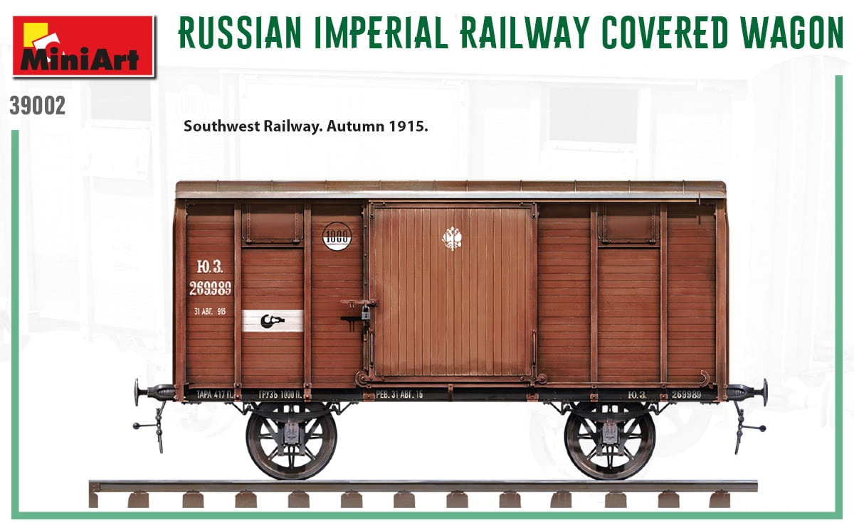 Zdjęcie dodatkowe produktu Russian Imperial Railway Covered Wagon 1:35 MiniArt 39002