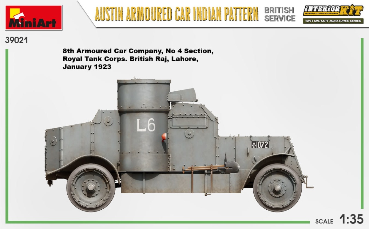 Zdjęcie dodatkowe produktu Austin Armoured Car Indian Pattern. British Service. Interior Kit 1:35 MiniArt 39021