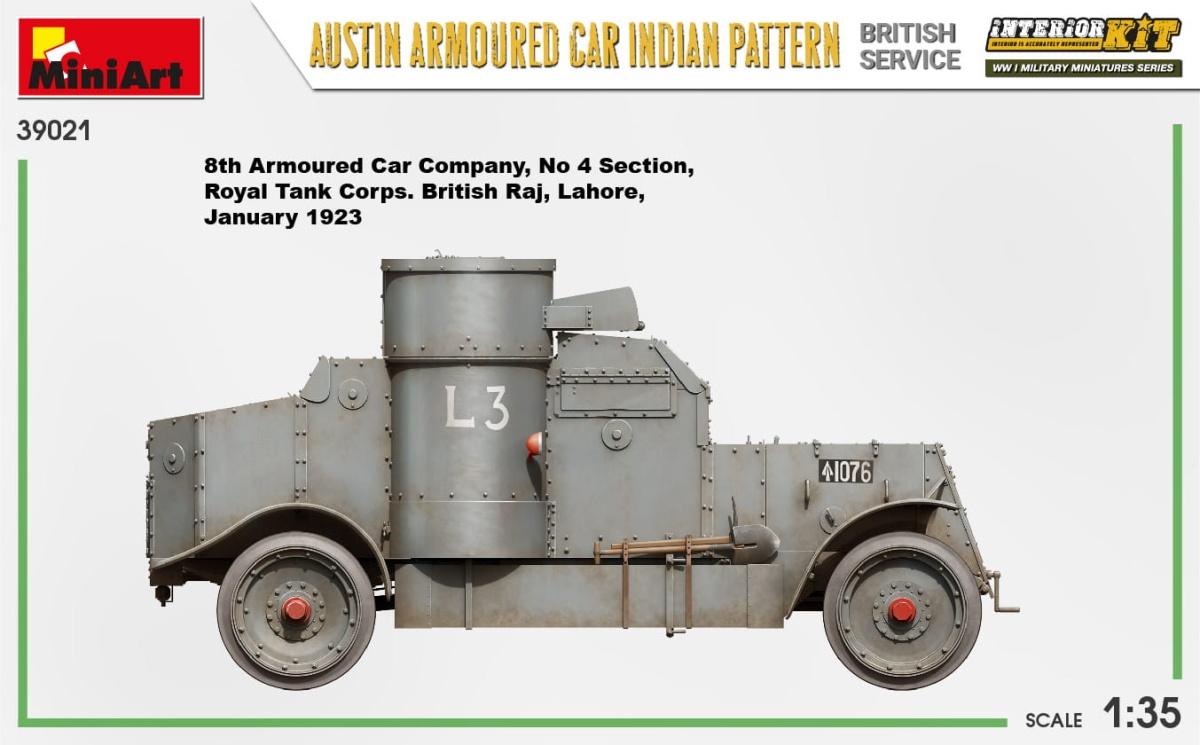 Zdjęcie dodatkowe produktu Austin Armoured Car Indian Pattern. British Service. Interior Kit 1:35 MiniArt 39021
