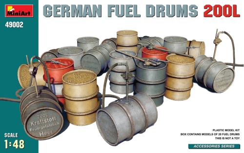 German Fuel Drums 200l 1:48 MiniArt 49002