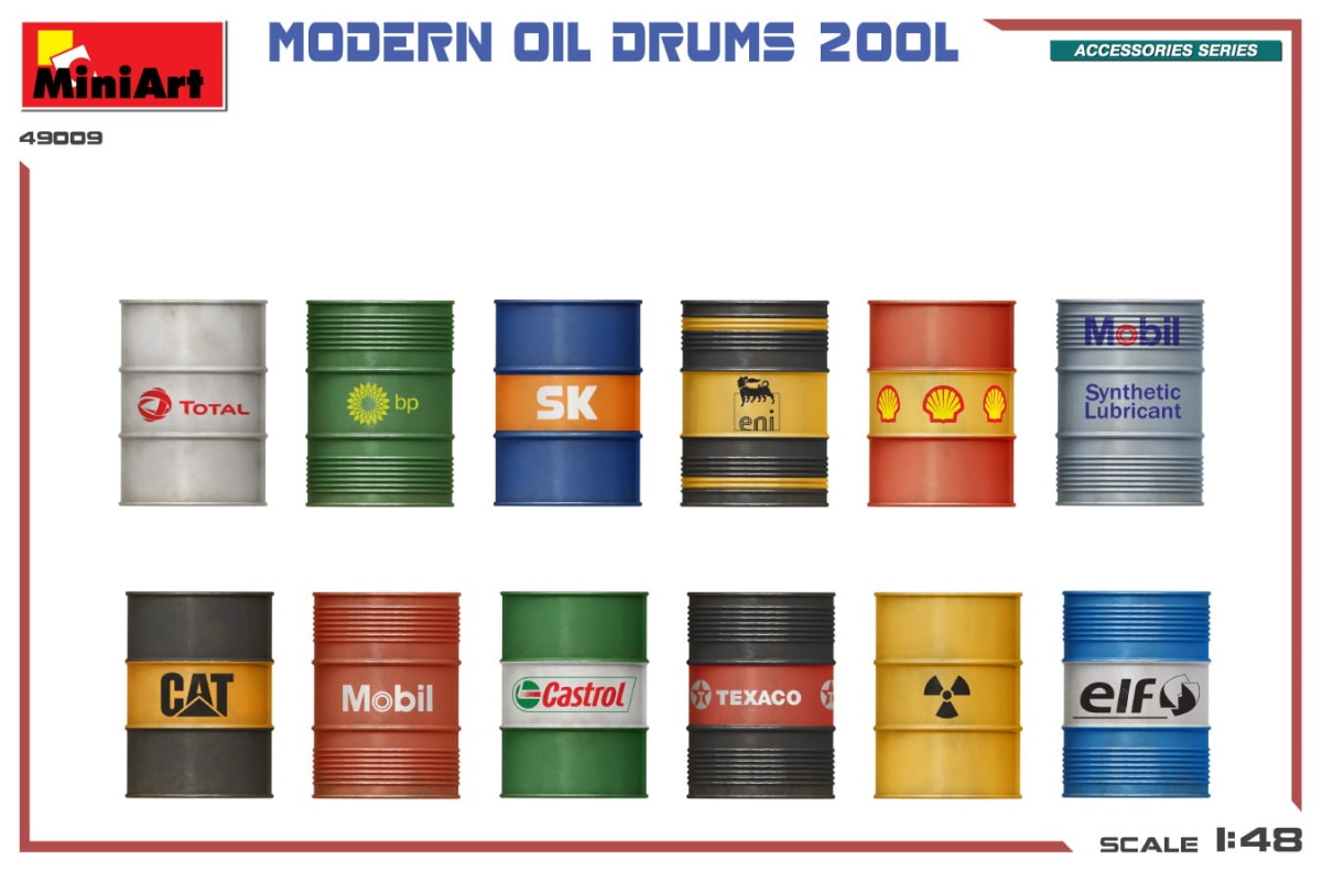 Zdjęcie dodatkowe produktu Modern Oil Drums 200l 1:35 MiniArt 49009