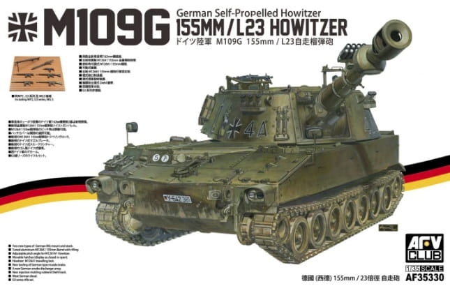 Zdjęcie główne produktu German Self-Propelled Howitzer M109G 155mm /L23 Howitzer 1:35 AFV Club 35330