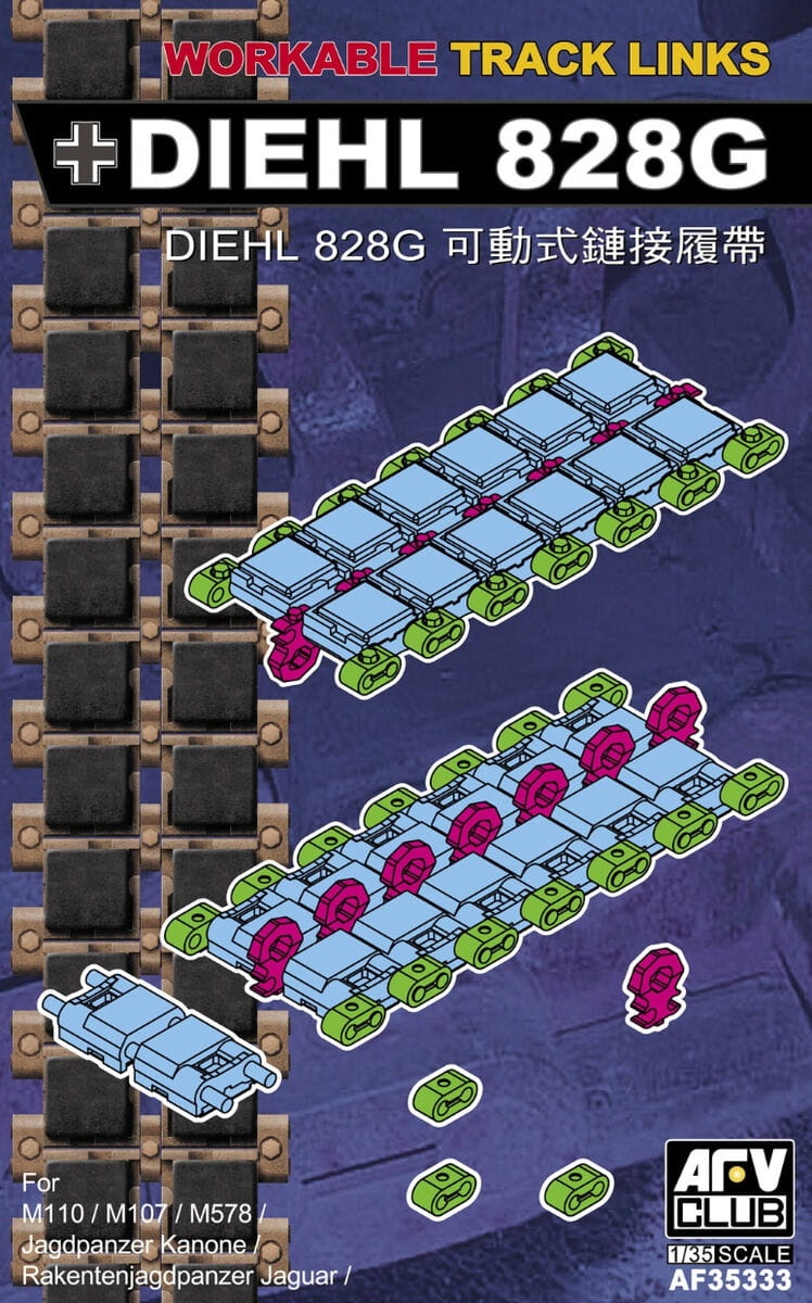 Zdjęcie główne produktu Diehl 828G Workable Track Links For M110/M107/M578 1:35 AFV Club 35333