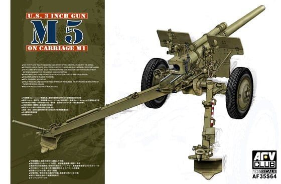 Zdjęcie główne produktu US 3 Inch Gun M5 on Carriage M1 1:35 AFV Club 35S64