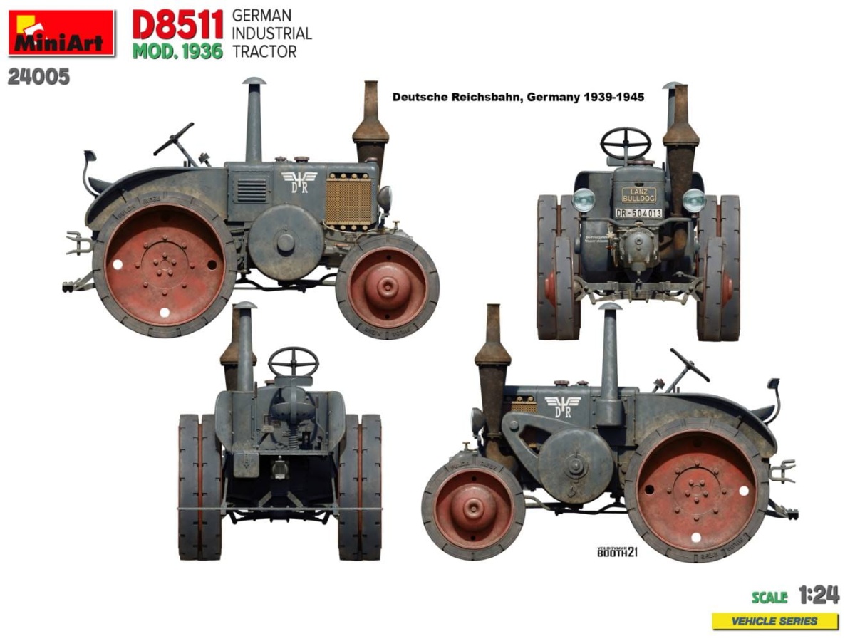 Zdjęcie dodatkowe produktu German Industrial Tractor D8511 Mod. 1936 1:24 MiniArt 24005