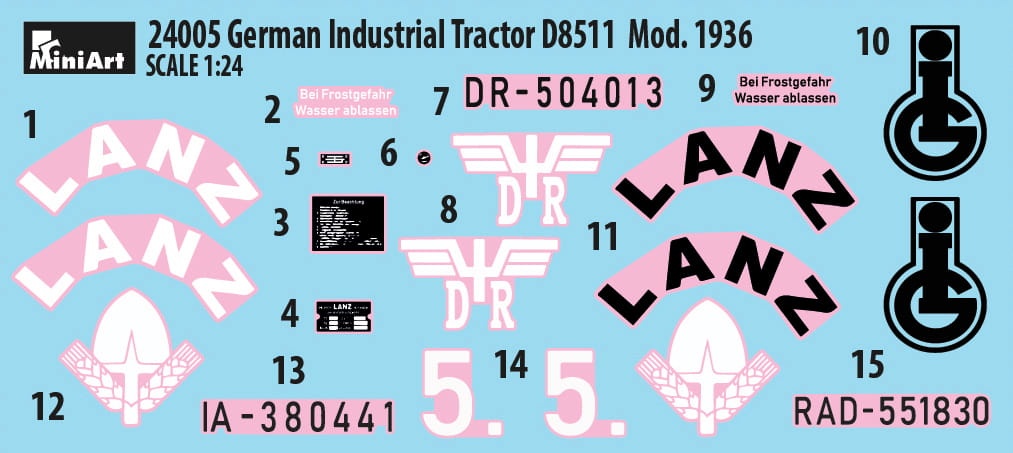 Zdjęcie dodatkowe produktu German Industrial Tractor D8511 Mod. 1936 1:24 MiniArt 24005