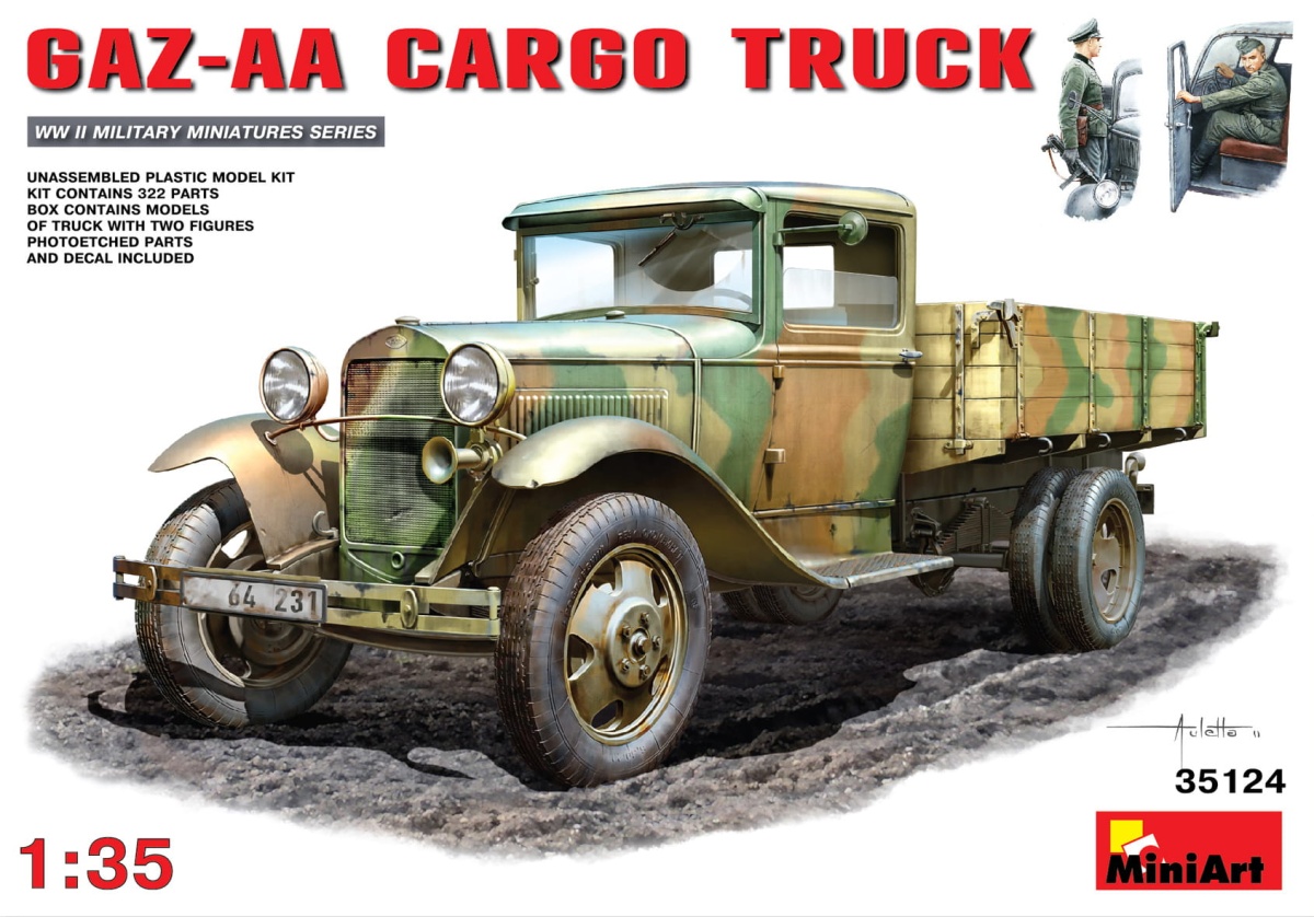 Zdjęcie główne produktu Gaz-aa Cargo Truck 1.5t Truck 1:35 MiniArt 35124