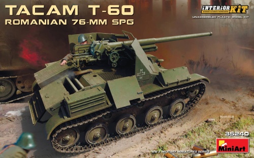 Romanian 76-mm Spg Tacam T-60 with Interior Kit 1:35 MiniArt 35240