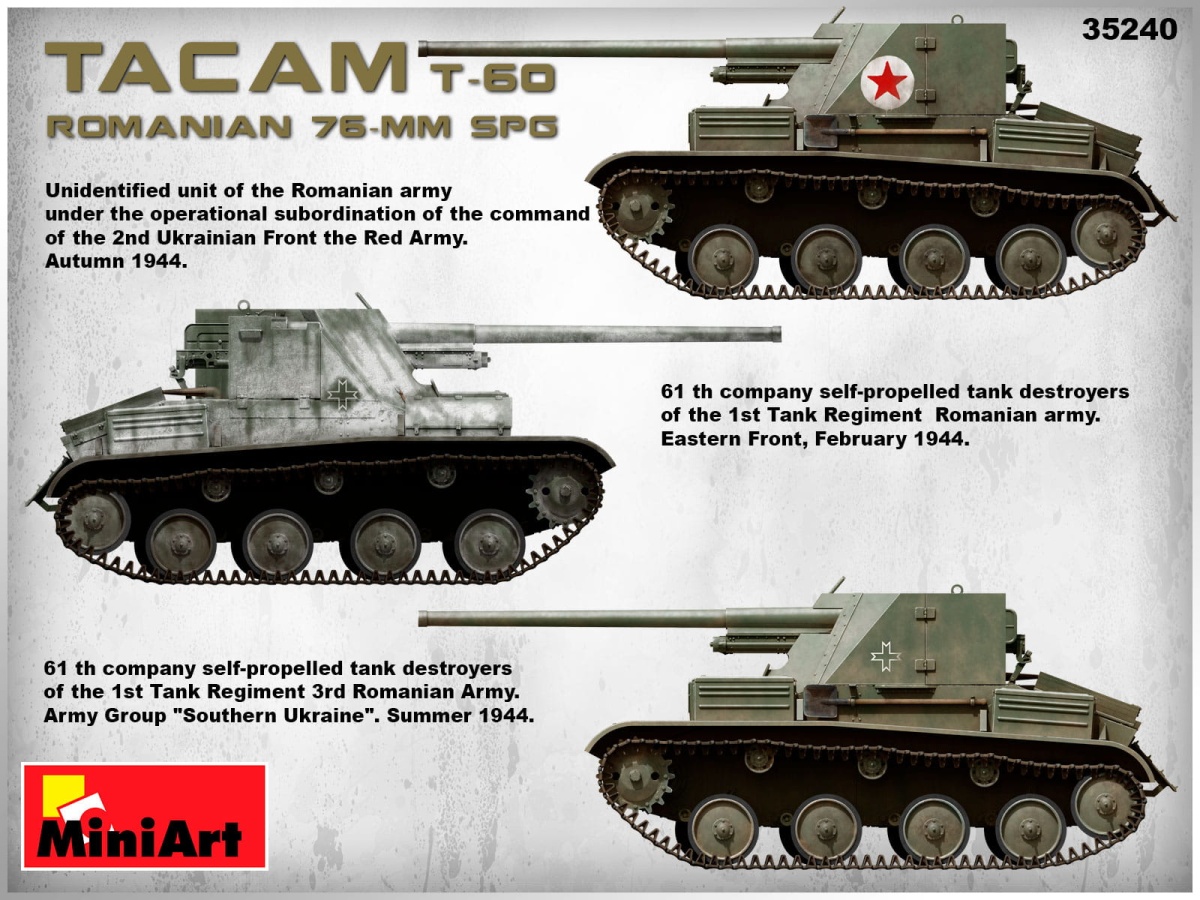 Zdjęcie dodatkowe produktu Romanian 76-mm Spg Tacam T-60 with Interior Kit 1:35 MiniArt 35240