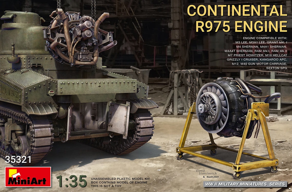 Zdjęcie główne produktu Continental R975 Engine 1:35 MiniArt 35321