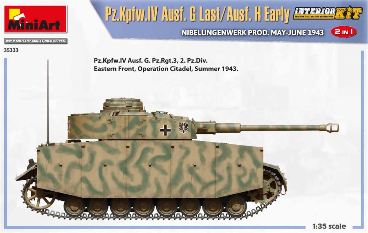 Zdjęcie dodatkowe produktu Pz.kpfw.IV Ausf. G Last/ausf. H Early. Nibelungenwerk Prod. May-june 1943. 2 In 1 Interior Kit 1:35 MiniArt 35333