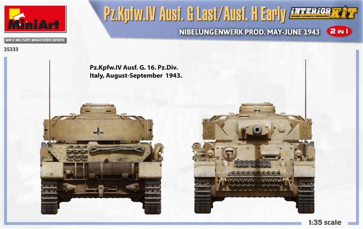 Zdjęcie dodatkowe produktu Pz.kpfw.IV Ausf. G Last/ausf. H Early. Nibelungenwerk Prod. May-june 1943. 2 In 1 Interior Kit 1:35 MiniArt 35333