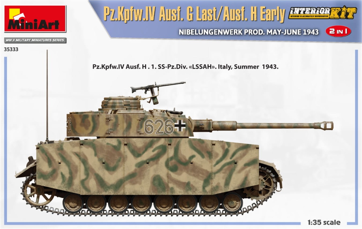Zdjęcie dodatkowe produktu Pz.kpfw.IV Ausf. G Last/ausf. H Early. Nibelungenwerk Prod. May-june 1943. 2 In 1 Interior Kit 1:35 MiniArt 35333