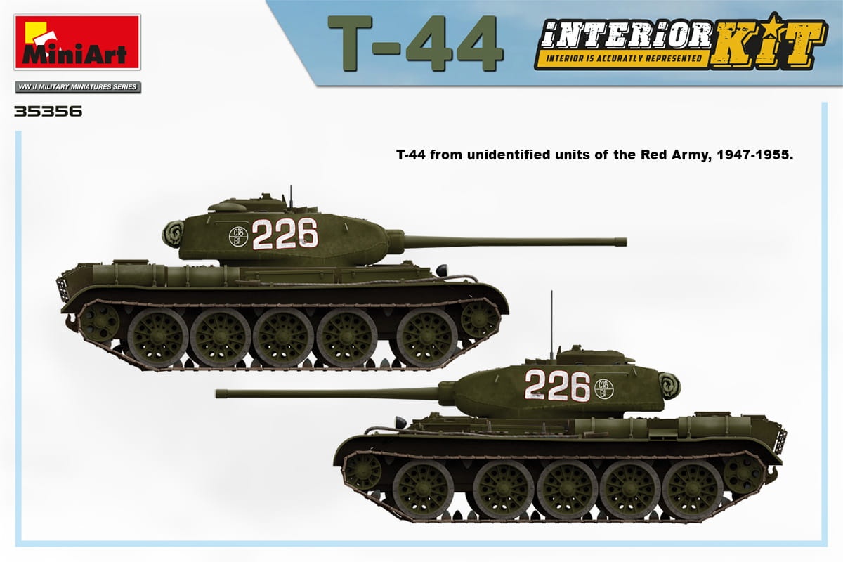 Zdjęcie dodatkowe produktu T-44 with Interior Kit 1:35 MiniArt 35356
