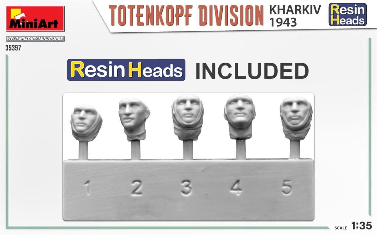 Zdjęcie dodatkowe produktu Totenkopf Division. Kharkov 1943. Resin Heads 1:35 MiniArt 35397